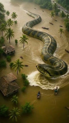 Giant Python Appears Suddenly 😱 | Shocking Footage! #shorts #zakatyna