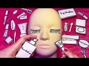 ASMR 3D Paper Makeup Mannequin (Whispered, Layered Sounds)
