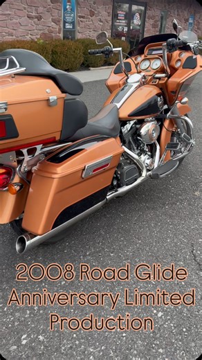 American Classic Motors on Instagram: "2008 Harley-Davidson Road Glide FLTR 105th Anniversary Low Miles, One owner, & Many Upgrades! $10,995 96”/1584cc Twin-Cam Engine. 6-Speed Transmission. Copper Pearl/Vivid Black Paint. Only 24,049 Miles. One owner. Clean Carfax. Extras Include: Bub Mufflers Stage I Air Cleaner Kit Chromed front end kit/sliders/cowbells/axle covers 1.25” Chrome upgraded handlebars Color matched painted inner fairing Highway Pegs Raked Trees Chrome Mini Beast horn Quick detach