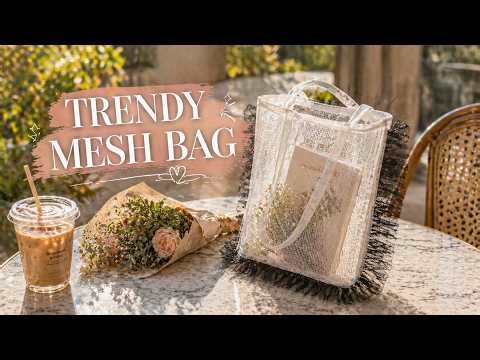 DIY Mesh Tote Bag with Sheer Ruffles ✨ Easy Sewing Tutorial