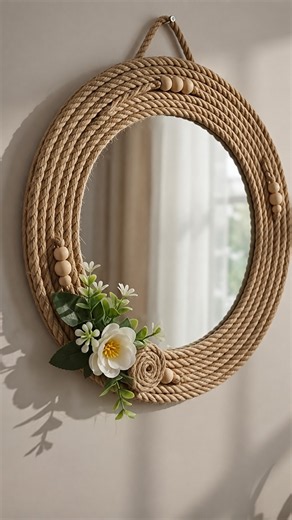 DIY Beautiful wall hanging mirror | DIY home decor ideas | #diy #craftideas #papercraft