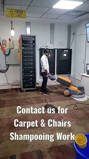 Using Taski Machine For Carpet Shampooing Work