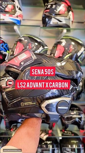 Sena 50S installed on the LS2 Advant X Carbon helmet