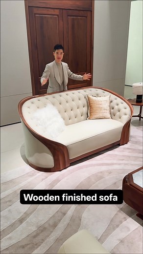 Wooden finished sofa design Wooden sofa Sofa set design Sofa and table Living room sofa Living room decor #reelsfbシ #fbreelsfypシ゚ #homedecor #woodworking #livingroomdecor #sofa #sofadesign | Unique Decor Ideas