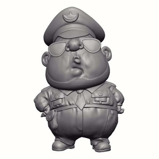 Stylized Police Officer Character – 3D Printable Figurine (STL)