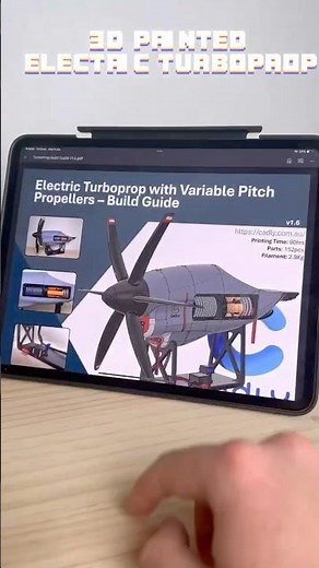 Print your own Electric Turbo Prop Model with Variable Pitch Propellers! cadly.com.au