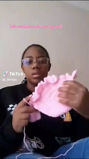 crochet mesh bra top and headwrap 💗✨#crochet