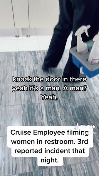 This man was in the women’s restroom located at the kids club. Please don’t leave your children unattended on any vacation & be aware of your surroundings at all times. #cruise #cruiseshipcrew