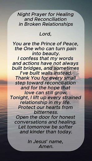 Night Prayer for Healing and Reconciliation | Evening Prayer for Broken Relationships