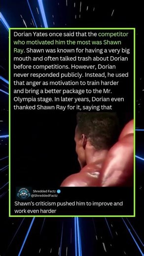 Shawn Ray motivated Dorian Yates most unknowingly #shorts #viral #mrolympia