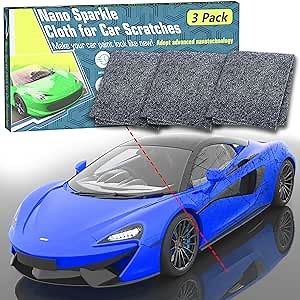 Nano Sparkle Cloth Car Scratch Remover, Nano Sparkle Cloth for Car Scratch, Automative Magic Nano Scratch Cloth Easy to Repair Light Car Scratch, Water Spots, Paint Residues, Swirls (3PACK) 2024 New