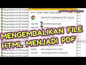 Mengembalikan File HTML Menjadi File PDF Lagi (Convert HTML Files to PDF)