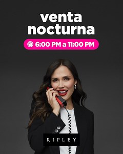 ¡Aprovecha la Venta Nocturna 🤩🌙 en tiendas Ripley y la Ripley App! Llévate 50% dcto. en miles de productos de invierno de marcas seleccionadas pagando con Tarjeta de Crédito Banco Ripley y 40% dcto. con todo medio de pago. 🛍️✨ Válido de 6pm a 11pm. | Ripley Perú