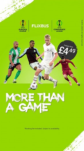 Travel affordably across Europe to UEFA Europa League & UEFA Conference League matches. #MoreThanAGame #FlixUELUECL25_26 | FlixBus