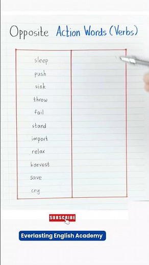 Opposite Action Words ✅ Antonyms of Verbs