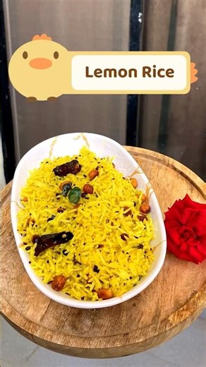 Lemon Rice in 10 minutes 🍚🍋 | Tasty Easy and quick Rice Recipe #shorts #roseioruchi #lemonrice