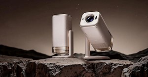 Aurzen BOOM Air - portable projector with Dolby Audio, Google TV and 110° swivel platform