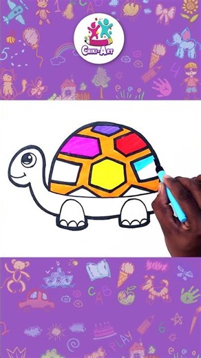 ¿Sabes dibujar esta tortuga tan mona? #shorts #drawing #tutorial
