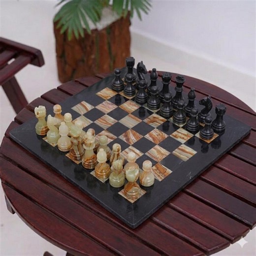 Handmade Marble Chess Set | Black & Onyx Stone Pieces | Modern Home Decor - Etsy Australia