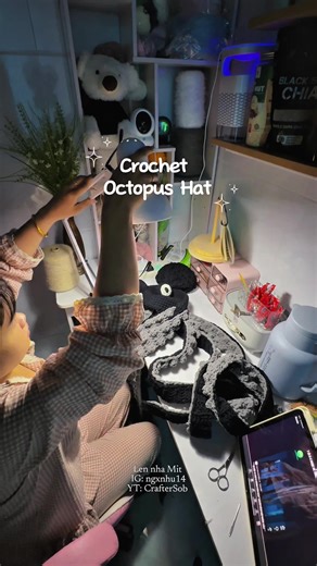 Crochet Octopus Hat #crochet #moclen #xuhuong #fyp #handmade