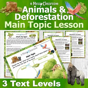 Animals Deforestation Nonfiction Text RI.2.2 Main Topic Details Lesson 2nd Grade