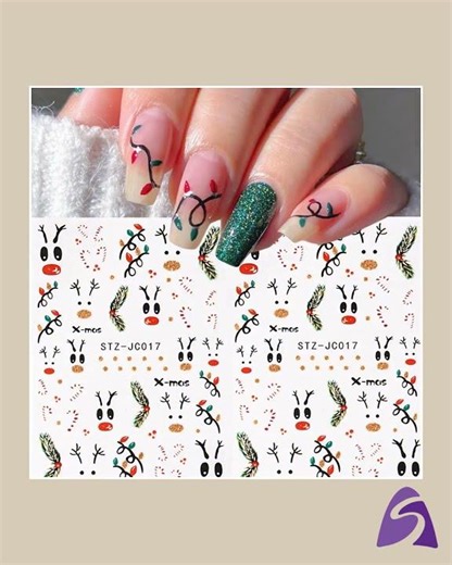 Christmas Nail Stickers – Self-Adhesive Holiday Decals