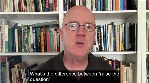RAISING VERSUS BEGGING THE QUESTION In our Daily English 210 – A Family Road Trip, we use the expression, “to question the wisdom of (something)": secure3.eslpod.com/podcast/esl-podcast-210-a-family-road-trip/ In this short video, I explain two more expressions with “question”: to raise the question and to beg the question. NOTE: In the video, I explain the traditional use of "beg the question." However, people in current American English often use "beg the question" to mean the **same** as "rai