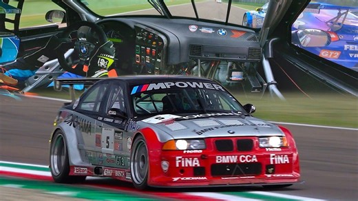 Onboard the BMW M3 E36 GTR racecar racing at Imola feat. Incredible SOUND | 3.4