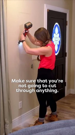 Hidden Storage Hack Uses the Empty Space Between Wall Studs! 🖼️ #diy #howto (w/ ‪@Nailgun_Nelly‬)