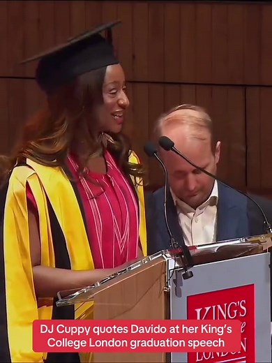 DJ Cuppy delivers a speech at King’s College London graduation commemoration VC :@Cuppy #pulsenigeria247