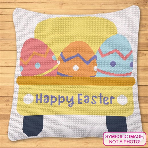 Crochet Easter Pattern, Single Crochet Graphgan Pattern, Crochet Truck Pattern - Etsy
