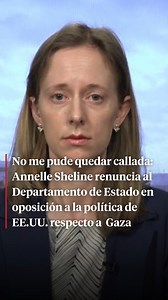 El miércoles 27 de marzo, una funcionaria del Departamento de Estado que trabajaba en temas vinculados a derechos humanos en Medio Oriente renunció en oposición al apoyo de Estados Unidos al ataque israelí sobre Gaza. Annelle Sheline, quien se desempeñaba en el área de asuntos exteriores de la Oficina de Democracia, Derechos Humanos y Trabajo, no planeaba hacer pública su renuncia, pero sus colegas le pidieron que “por favor hable públicamente” en contra del apoyo incondicional del Gobierno de B