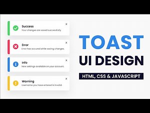 How to Create Toast Notifications with HTML, CSS & JS #livestream #live