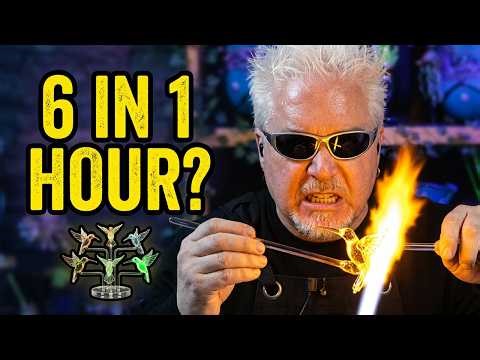 Oddly Satisfying: Can I Make 6 Glass Hummingbirds in 1 Hour at 4000°