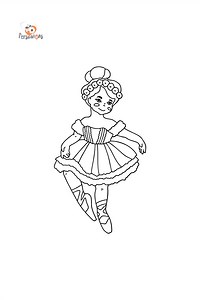 Ballerina girl сoloring page ♥ Online and Print for Free!
