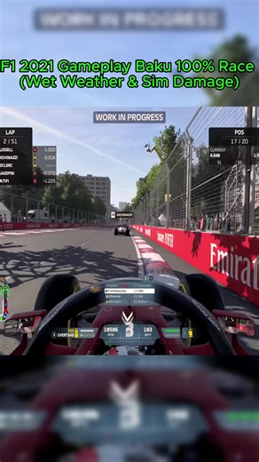 #F1 2021 Gameplay Baku 100% Race (Wet Weather & Sim Damage) (2)
