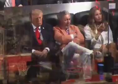 Donald Trump the commander in sleep falls asleep at the NBA finals game!