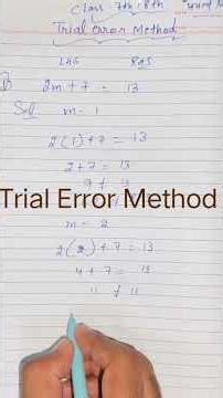 Trial Error Method #maths #hbse #cbse #8thclass #tricone #upboard #class #boardexams #ncert#short #y