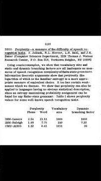 Perplexity—a measure of the difficulty of speech recognition tasks (1977) - #information #theory