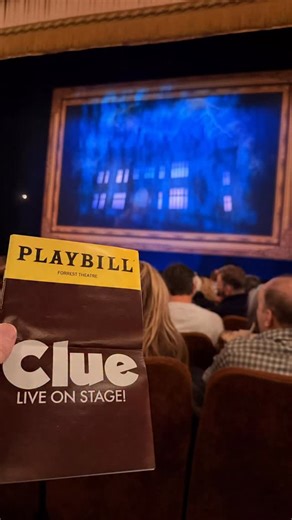 A little drama at the opening night of Clue @ Forrest Theater @ensembleartsphilly . In the middle of the scene where we’re trying to find out who killed who in the library with the candlestick, there was a stage snafu with the scenery. Everything was handled very professionally, and there was a little intermission during the 90 minute show that does not have an intermission. The show is fun, fast moving, and if you’re like half the audience who played Clue you’re gonna have a good time 🕯️🔧📿 P