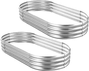 Land Guard 6ft Metal Raised Garden Bed，2 Pcs Galvanized Planter Raised Beds for Vegetables…………