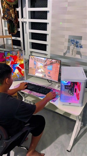 Overnight delivery and setup of a dual-monitor gaming PC in Tay Ninh #pc #gamingpc #pctayninh