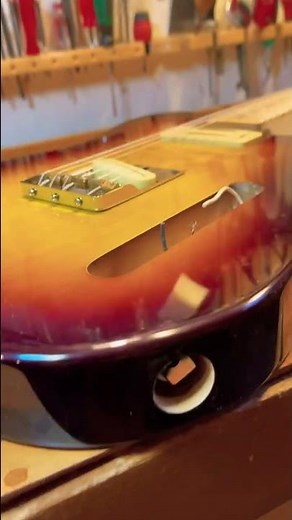 How to install a Vintage Style Telecaster Guitar Input Jack #shorts #guitar #asmr #workshop #skills