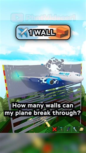 How many walls can my plane break through? #babft #roblox #robloxbuildaboatfortreasure