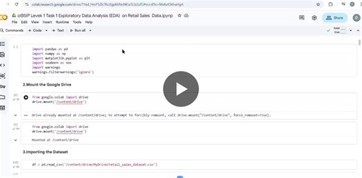 ✔️Level 1:- Task 1 Completed ✅️ ✨ Exploratory Data Analysis | Retail Sales Data ✨ As part of my Data Analytics Internship at Oasis Infobyte, I worked on an Exploratory Data Analysis (EDA) project… | PRATIKSHA KALE
