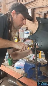 Here we are, riveting the slotted gusset to the breastplate. Just need to do the straps now and it'll be ready to wear. #azurearmoury #metalwork #medieval #breastplate #armor #handmade #knight #metalart | Azure Armoury