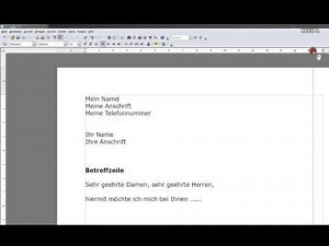 Einstieg in Open Office Writer (Bewerbung)