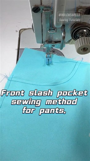 Front slash pocket sewing method for pants.