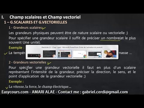 2 - Grandeur Scalaire et Vectorielle - Electricite SMPC