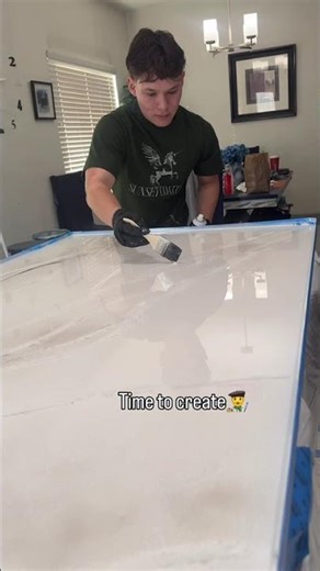 Epoxy countertop installation over granite